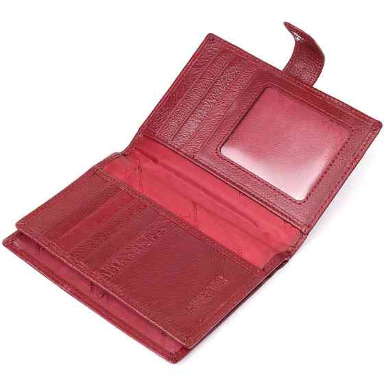Стильная обложка на документы для женщин из натуральной кожи ST Leather 23117 Бордовый Киев