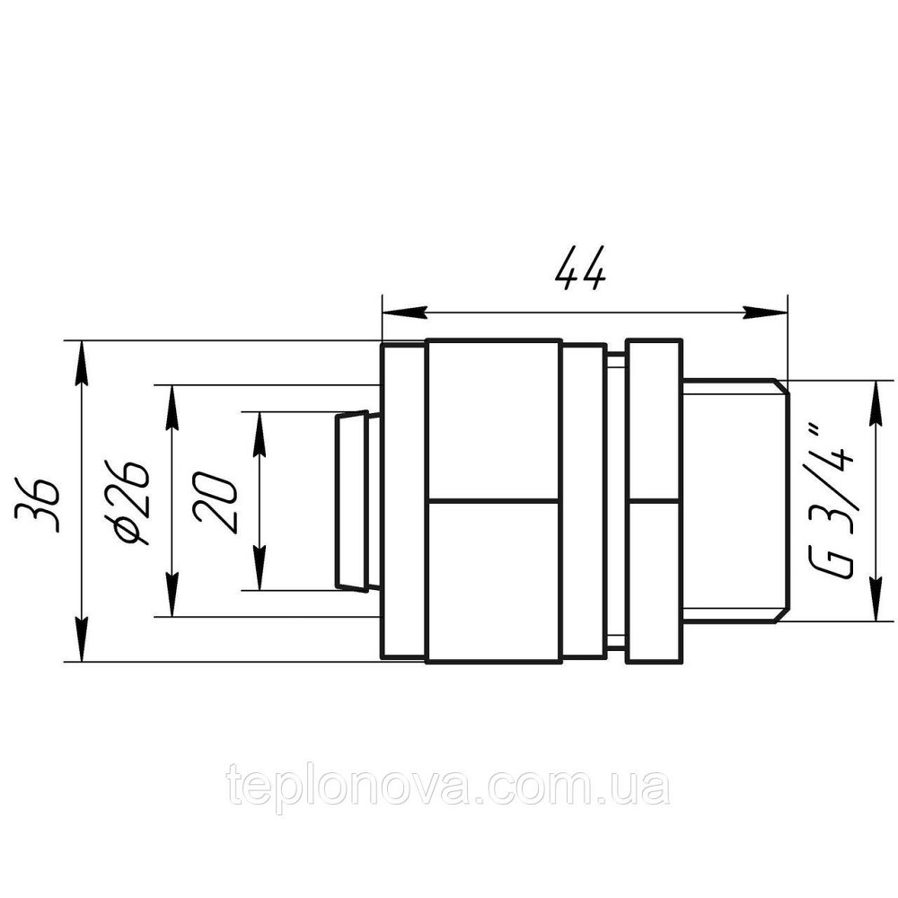 Муфта с наружной резьбой APE 701 L 3/4″x26 ITALY Черновцы - изображение 6
