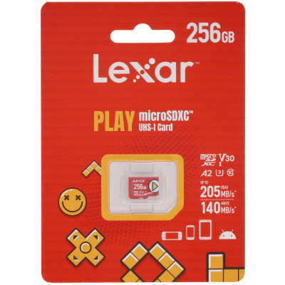 Карта пам'яті Lexar 256GB microSDXC class 10 UHS-I U3 V30 A2 Play (LMSPLAY256G-BNSNG) Вінниця - фото 2