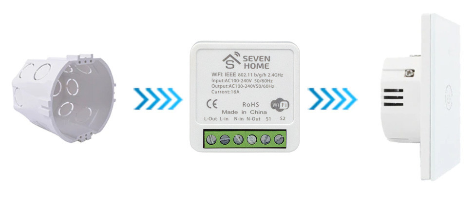 Розумне Wi-Fi реле SEVEN HOME S-7048 Київ - фото 2