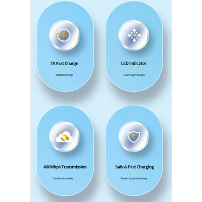 Дата кабель USB 2.0 AM to USB-C 2.0m 100W black Essager (EXC7A-CGA01-P) Винница - изображение 7