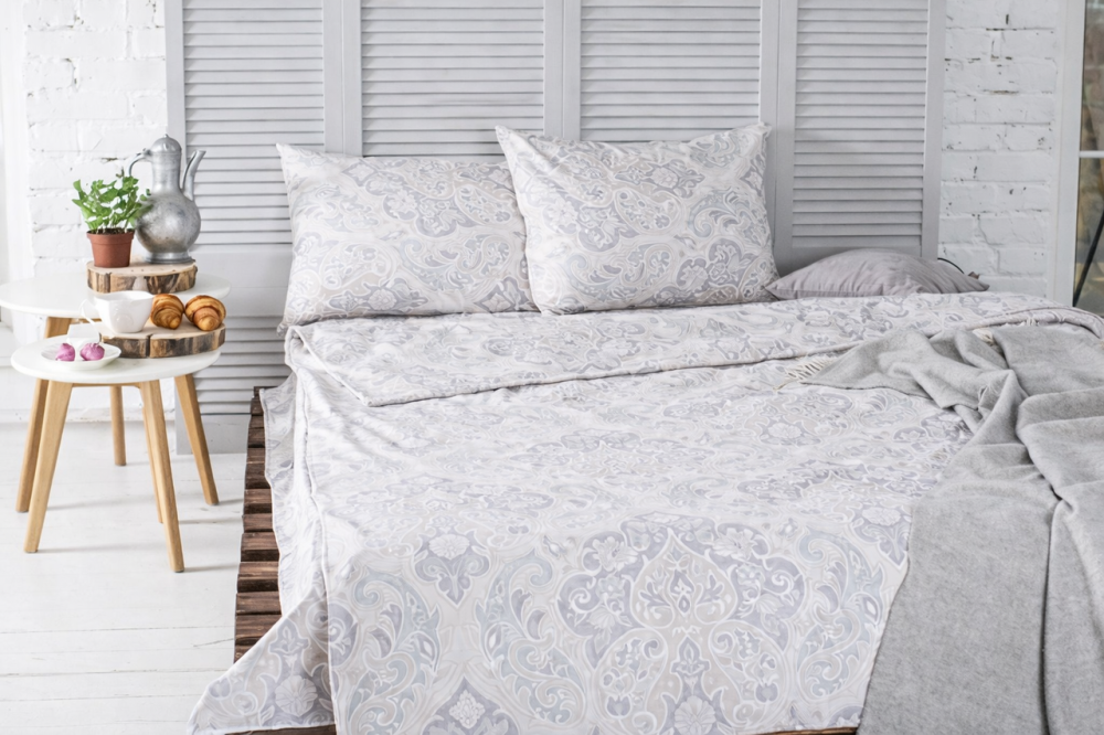 Підковдра Ecotton двоспальна 175х210 см бавовняна світло-сірого кольору Коломыя - изображение 1