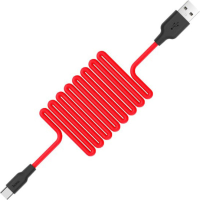 Дата кабель USB 2.0 AM to USB-C 1.0m 2A silicone X21 black+red HOCO (6957531071419) Винница - изображение 2