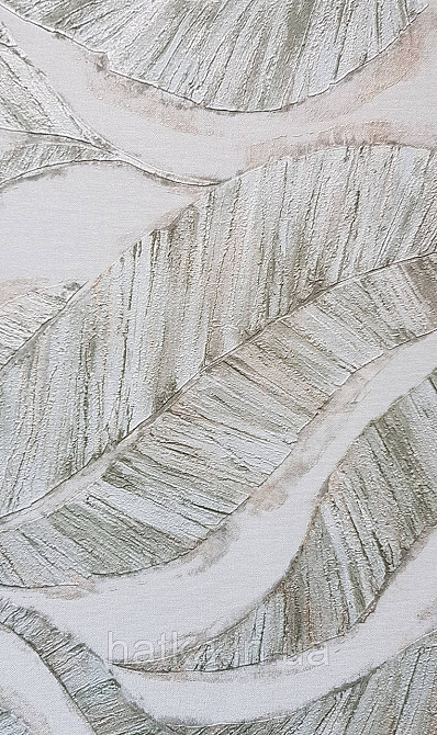 Шпалери вінілові на флізеліновій основі Rasch Ascona 1.06х10 метрове листя структурне зелене із золотистим Київ - фото 1