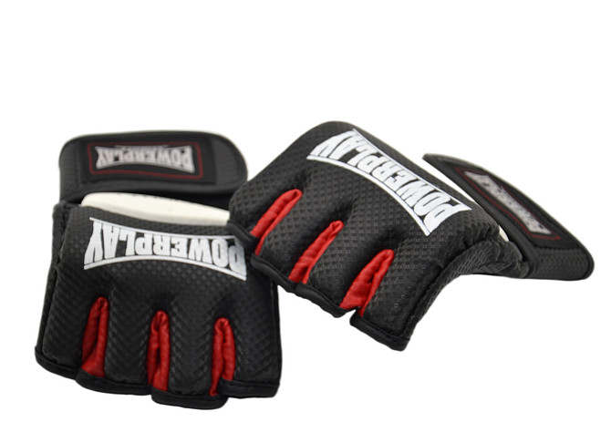 Рукавиці для MMA PowerPlay 3075 Чорні-Білі M (капа в подарунок) Каменское - изображение 9