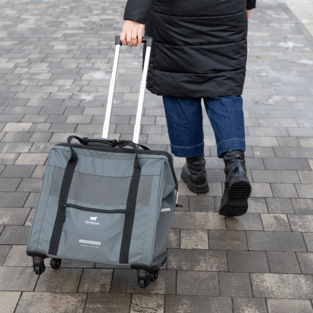 Візок-перевезення на колесах для маленьких собак і кішок Ferplast Voyager Trolley (Ферпласт Вояєр Тролів) Чорний Запоріжжя - фото 7