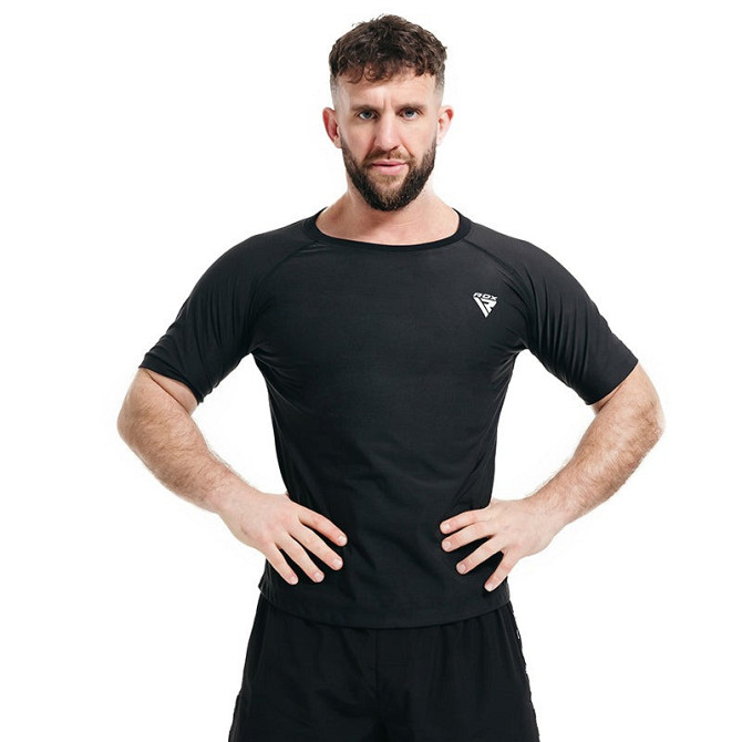 Чоловіча футболка RDX M1 з ефектом сауни Black 2XL Каменское - изображение 1