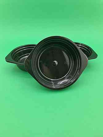 Миска одноразовая 500мл Стекловидная Юнита черная 10 шт Харків