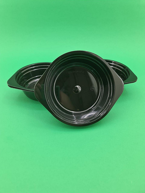 Миска одноразовая 500мл Стекловидная Юнита черная 10 шт Харків - фото 4