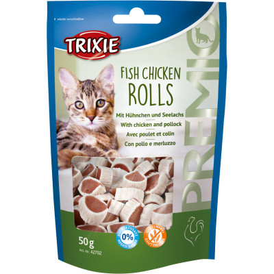 Лакомство для котов Trixie Premio Rolls с курицей и сайдой 50 г (4011905427027) Винница - изображение 1