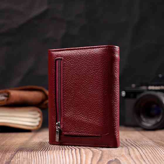 Шкіряний жіночий гаманець з монетницею ST Leather 19492 Бордовий Київ