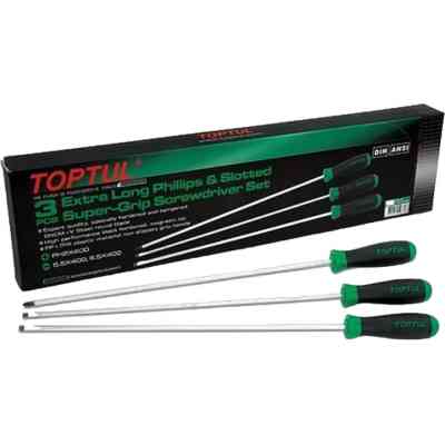 Набор отверток Toptul 3шт. PH1x250, PH2x250, SL5,5x400 (GAAE0305) Винница