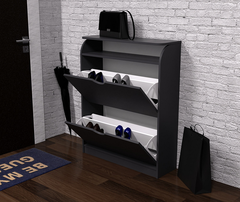 Тумба для обуви №1, Антрацит, 800/250/1000 Львов - изображение 3