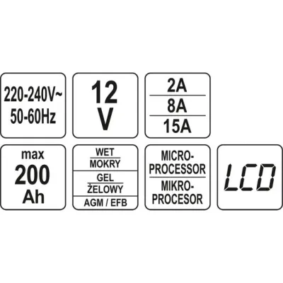 Зарядное устройство для автомобильного аккумулятора Yato YT-83003 Винница - изображение 7