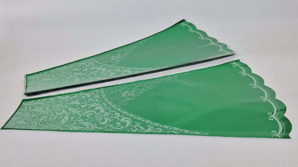 Конусне паковання під квіти h60/11низ/33верх метал зелений (100 шт.) візерунок132 (2) (100 шт.) Харків - фото 1