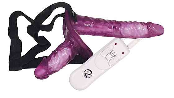 Страпон - Vibrating Strap On Duo Lila Sex Aura Київ