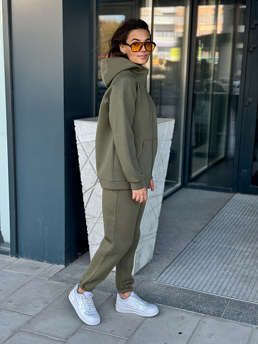 Женский спортивный костюм на флисе Хаки 46/48 Харьков - изображение 3