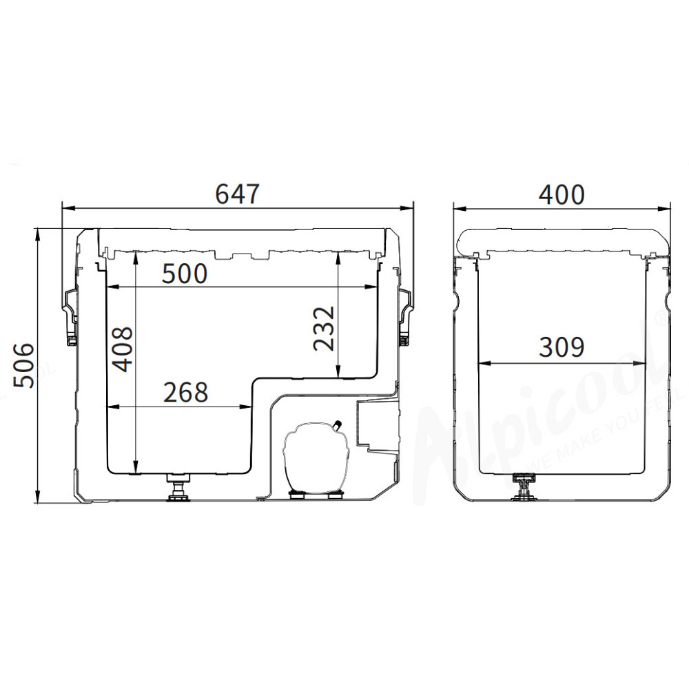 Компрессорный автохолодильник Alpicool TS50 (LG Compressor). 50 литров. До -20℃. Питание – 12, 24, 220 вольт, Киев - изображение 6