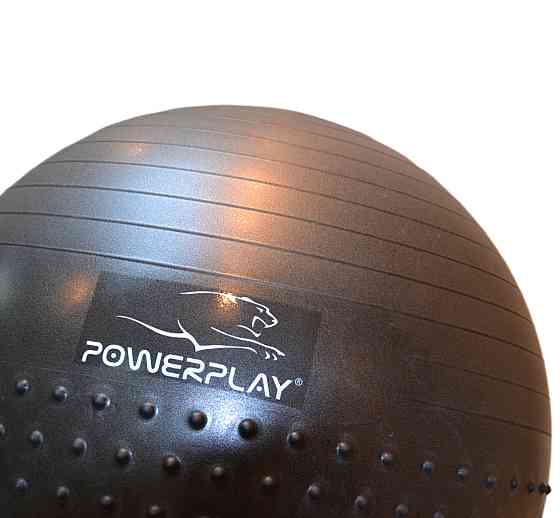 М'яч для фітнесу (фітбол) напівмасажний PowerPlay 4003 Ø75 cm Gymball  Темно-сірий + помпа Кам'янське