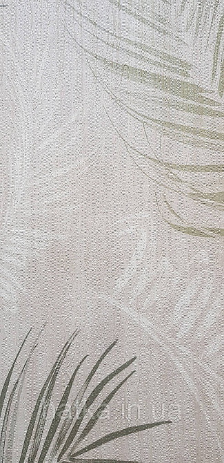 Обои винил на флизелине горячего тиснения DUKA Selective1.06х10 листья папоротника.зеленые на бежевом  DK32250 Киев - изображение 4