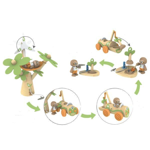 Дерев'яний набір Hape Електрокар для садіння дерев (E3417) Харків - фото 11