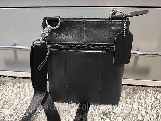 Маленькая вертикальная мужская сумка из натуральной кожи PS Leather Киев