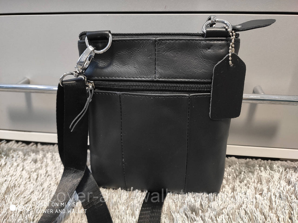 Маленька вертикальна чоловіча сумка з натуральної шкіри PS Leather Київ - фото 2