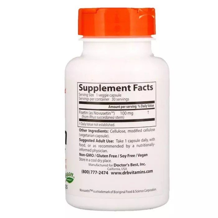 Поддержка Мозга (Fisetin With Novusetin) 100 мг 30 капсул Київ - фото 2