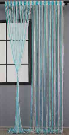 Штори-нитки з люрексом Лазурний з білим 300х300см 1 шт (61-028) Київ