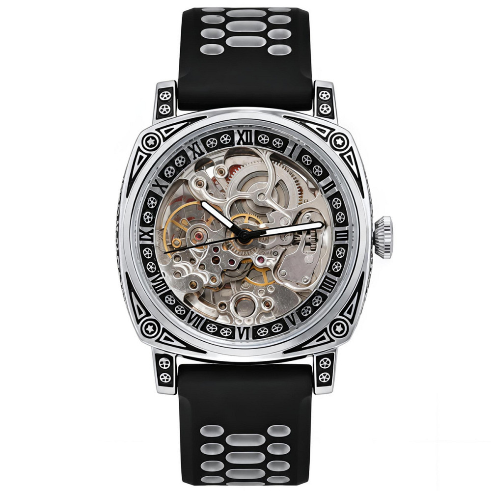 Годинник чоловічий механічний WishDoIt Baron Flex Grey (2 ремінці) Вінниця - фото 1