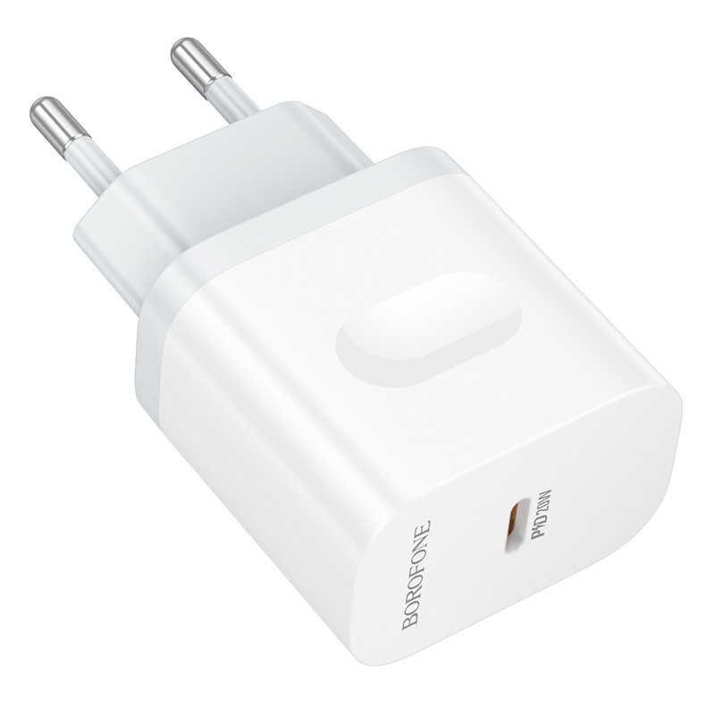 Мережевий зарядний пристрій BOROFONE BA99A Breeze single port PD20W charger White Киев - изображение 9