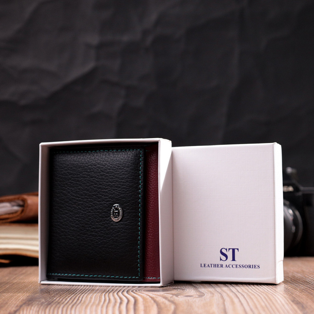 Стильный женский кошелек с оригинальной монетницей из натуральной кожи ST Leather 19510 Разноцветный Киев - изображение 10