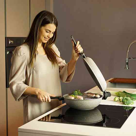 Сковорода двойная Flonal Dura Induction Rocky Twins 28 см с решеткой (RKIWP2830) Винница