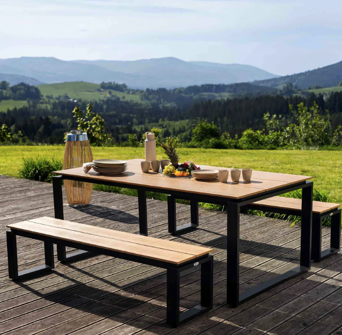 Набір садових меблів Di Volio Trento стіл + 2 лавки бежевий Киев - изображение 4