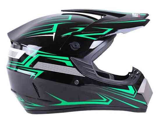 Шолом мотоциклетний кросовий MD-905 (чорно-зелений, size S) Мукачево