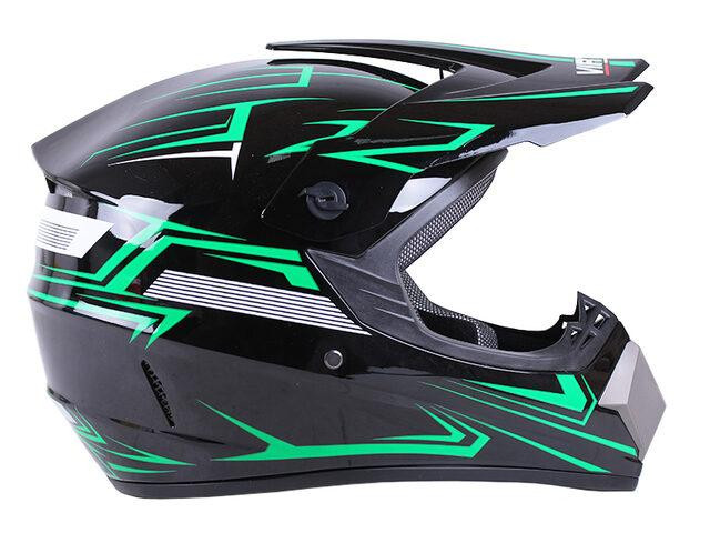 Шолом мотоциклетний кросовий MD-905 (чорно-зелений, size S) Мукачево - фото 3