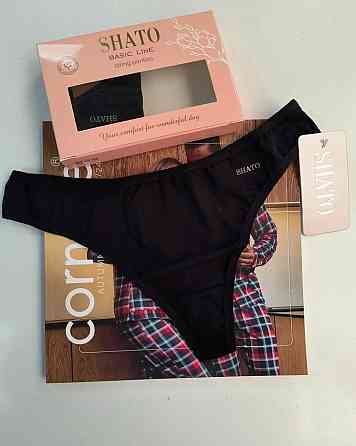 Трусики стрінги чорні з бавовни (2 шт.) Shato BLS 011 M Київ