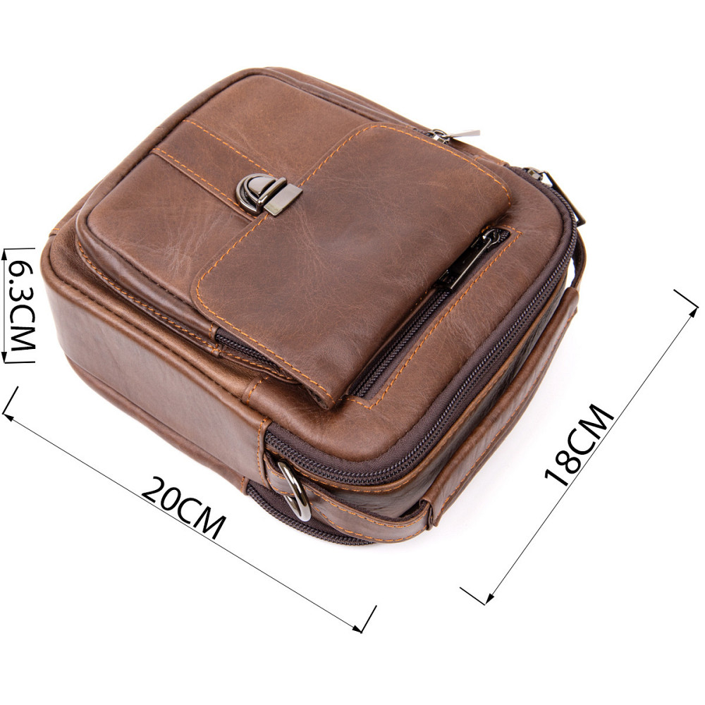 Компактний месенджер на два відділення чоловічий Vintage 20396 Коричневий Київ - фото 8