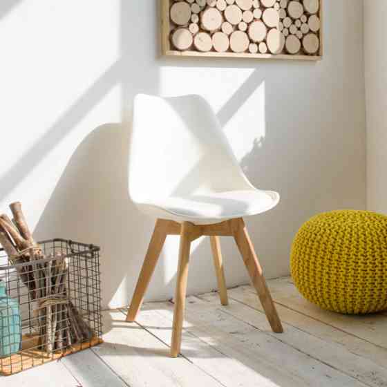 Стілець Тор м'який обідній білий Дніпро