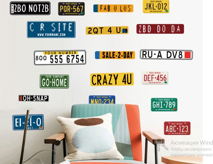 Виниловая наклейка на стену Номера авто Киев - изображение 4