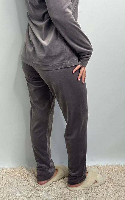 Костюм з плюшевого велюру на ґудзиках із двома кишенями Капучино XS Харків - фото 5