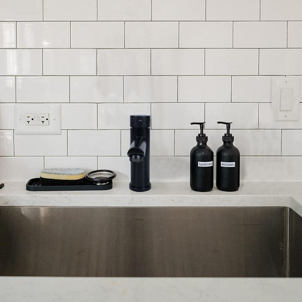 SLFYEE чорний змішувач для ванної кімнати, умивальника, матовий, комплект змішувача з нержавіючої сталі 304 Київ - фото 7