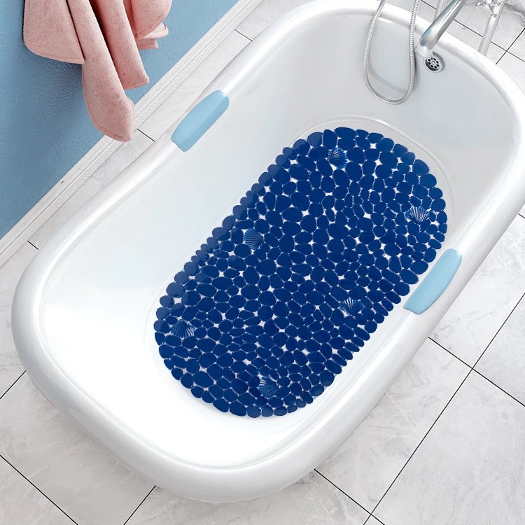 Силиконовый коврик для ванны и душа Bathlux овальной формы, нескользящий, люкс качество 69 х 35 см Синий Каменец-Подольский - изображение 3