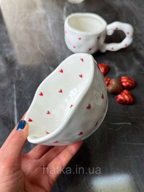 Салатник піала Olens "Міні сердечка" 300 мл кераміка 8030-437 Київ - фото 2