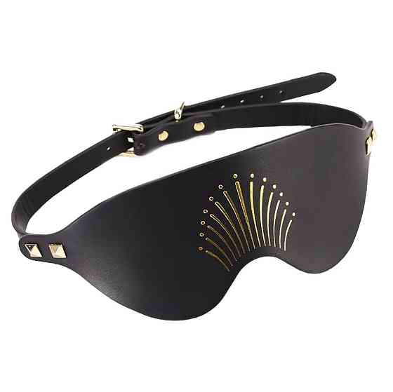 Розкішна маска на очі Zalo Blindfolds Black, натуральна шкіра Sex Aura Київ