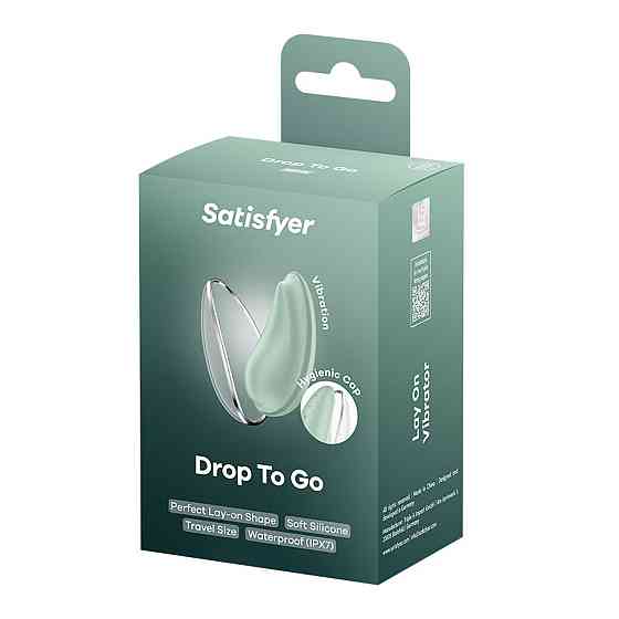 Мятный компактный вибратор каплевидной формы Satisfyer Drop To Go, 8,5 см. Sex Aura Киев