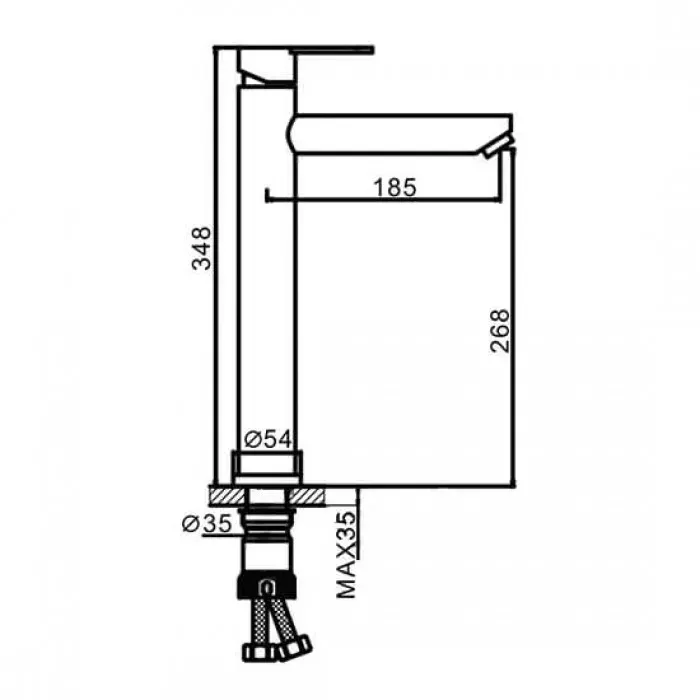 Смеситель для умывальника Frap F10801-2 высокий, нержавеющая сталь Киев - изображение 7