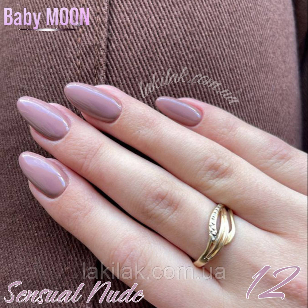 Гель-лак BABY MOON Sensual Nude №12 бежево-бузковий, 6 мл Херсон - фото 1