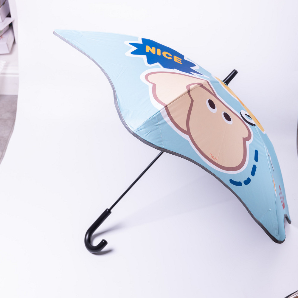 Зонт детский механический элегантный с принтом прочный надежный из полиэстера диаметр 90 см Голубой HP-23-13BL Киев - изображение 2