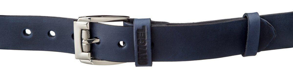 Классический мужской ремень SHVIGEL 11254 кожаный Синий Киев - изображение 2